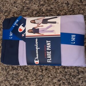 Champion Youth Flare Pants - Navy and Light Purple